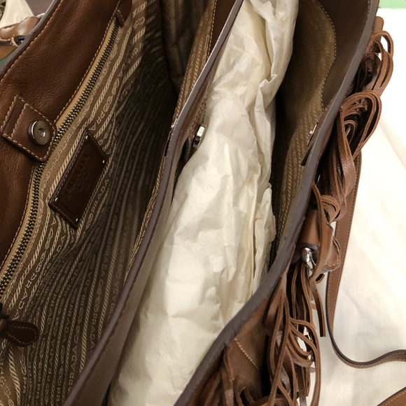 NEW Convertible Fringe Tote Studded Nappa Leather (Medium) - Picture 4 of 8